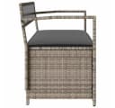 vidaXL Gartenbank mit Stauraum und Kissen Grau Poly Rattan Bild 5