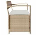 vidaXL Gartenbank mit Stauraum und Kissen Beige Poly Rattan Bild 5