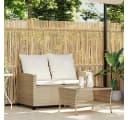 vidaXL Loungesofa 2-Sitzer Beige Poly Rattan Bild 3