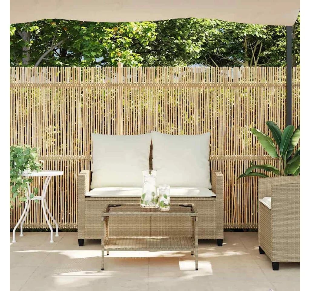 vidaXL Loungesofa 2-Sitzer Beige Poly Rattan - Bild 4