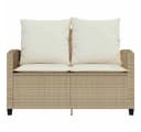 vidaXL Loungesofa 2-Sitzer Beige Poly Rattan Bild 5