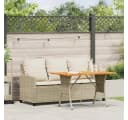 vidaXL Gartensofa 3-Sitzer mit Tisch & Kissen Beige Poly Rattan Bild 3