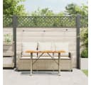 vidaXL Gartensofa 3-Sitzer mit Tisch & Kissen Beige Poly Rattan Bild 4