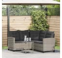 vidaXL Loungesofa L-Form Grau Poly Rattan mit Tisch und Kissen Bild 1