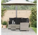vidaXL Loungesofa L-Form Grau Poly Rattan mit Tisch und Kissen Bild 3