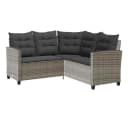 vidaXL Loungesofa L-Form Grau Poly Rattan mit Tisch und Kissen Bild 5