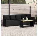 vidaXL Gartenlounge-Set 5-Sitzer Schwarz Poly Rattan mit Kissen Bild 1