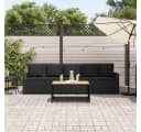 vidaXL Gartenlounge-Set 5-Sitzer Schwarz Poly Rattan mit Kissen Bild 3