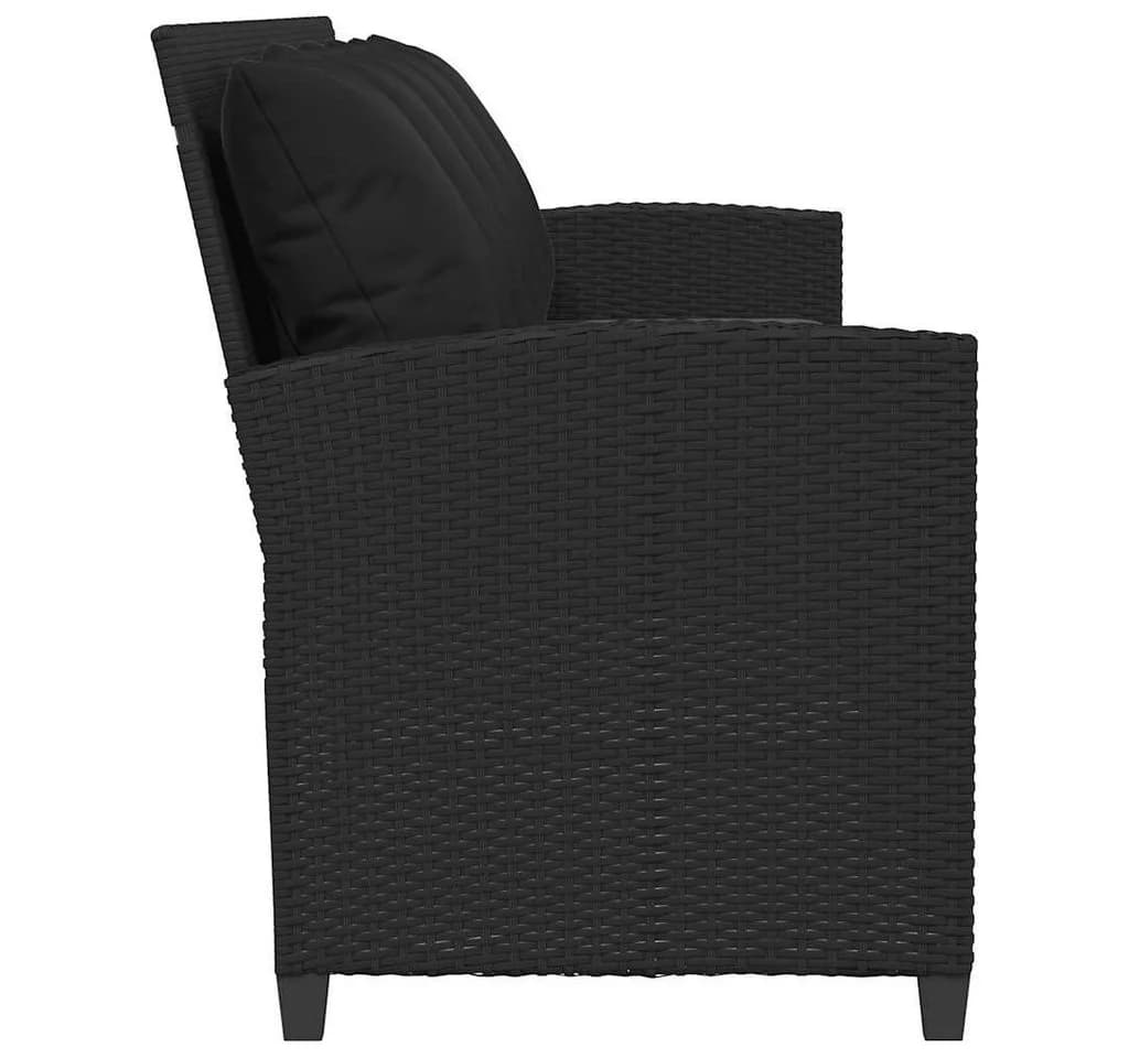 vidaXL Gartenlounge-Set 5-Sitzer Schwarz Poly Rattan mit Kissen - Bild 5