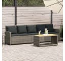 vidaXL Gartenlounge-Set 5-Sitzer Grau Poly Rattan mit Kissen Bild 1