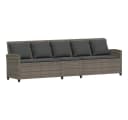 vidaXL Gartenlounge-Set 5-Sitzer Grau Poly Rattan mit Kissen Bild 2
