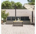 vidaXL Gartenlounge-Set 5-Sitzer Grau Poly Rattan mit Kissen Bild 3