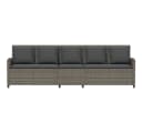 vidaXL Gartenlounge-Set 5-Sitzer Grau Poly Rattan mit Kissen Bild 4