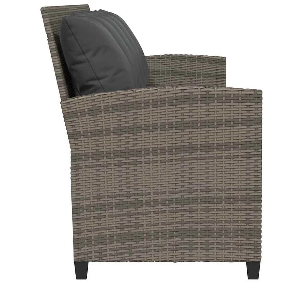 vidaXL Gartenlounge-Set 5-Sitzer Grau Poly Rattan mit Kissen - Bild 5