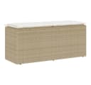 vidaXL Gartenbank mit Kissen Beige Poly Rattan Bild 2