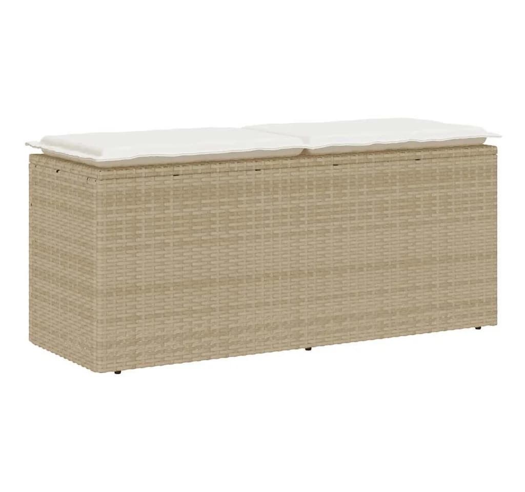 vidaXL Gartenbank mit Kissen Beige Poly Rattan - Bild 2