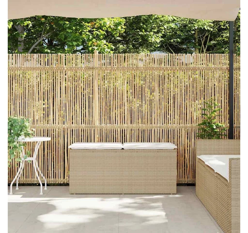vidaXL Gartenbank mit Kissen Beige Poly Rattan - Bild 3