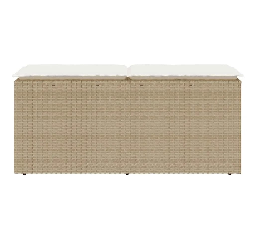 vidaXL Gartenbank mit Kissen Beige Poly Rattan - Bild 4