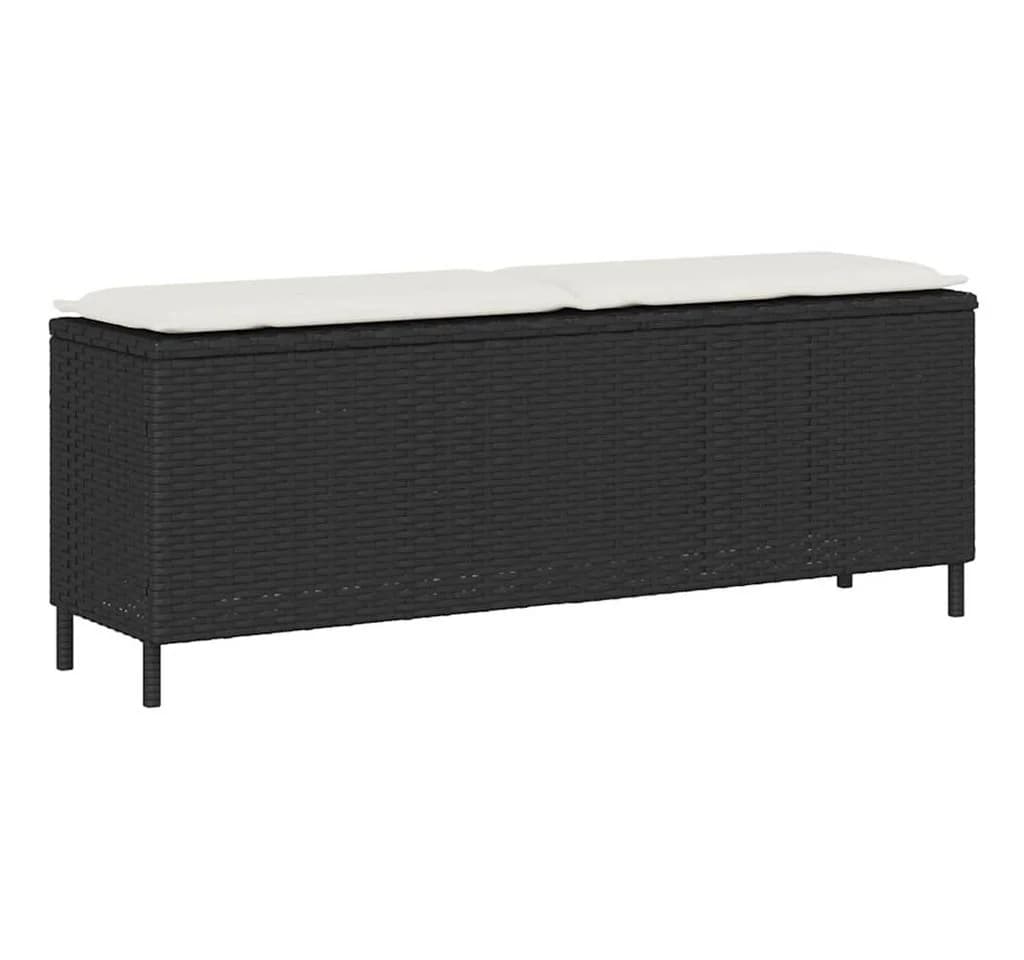vidaXL Gartenbank mit Kissen Schwarz Poly Rattan - Bild 2