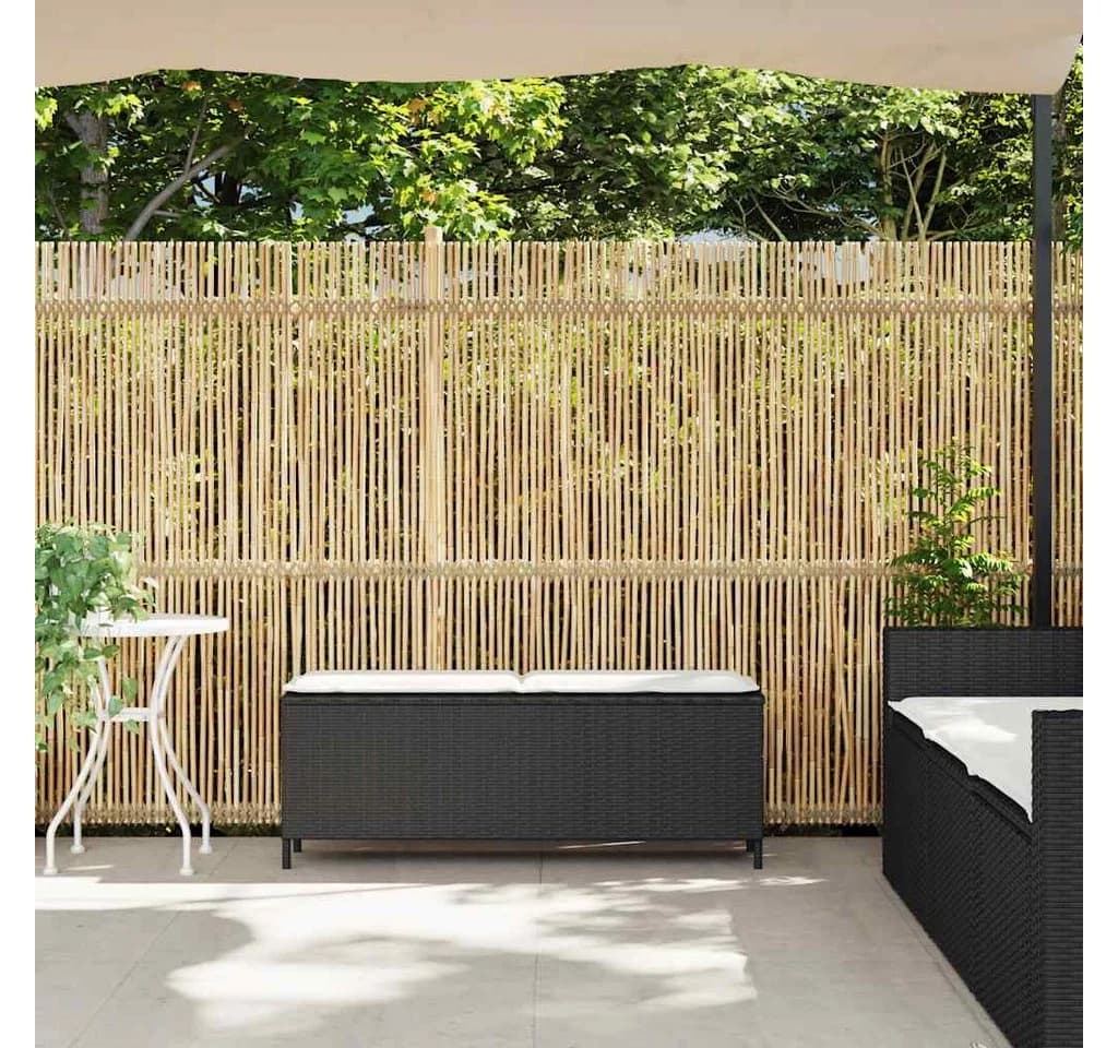 vidaXL Gartenbank mit Kissen Schwarz Poly Rattan - Bild 3