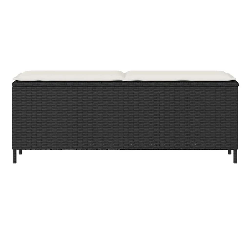 vidaXL Gartenbank mit Kissen Schwarz Poly Rattan - Bild 4