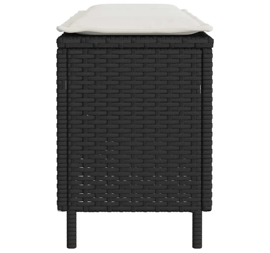 vidaXL Gartenbank mit Kissen Schwarz Poly Rattan - Bild 5