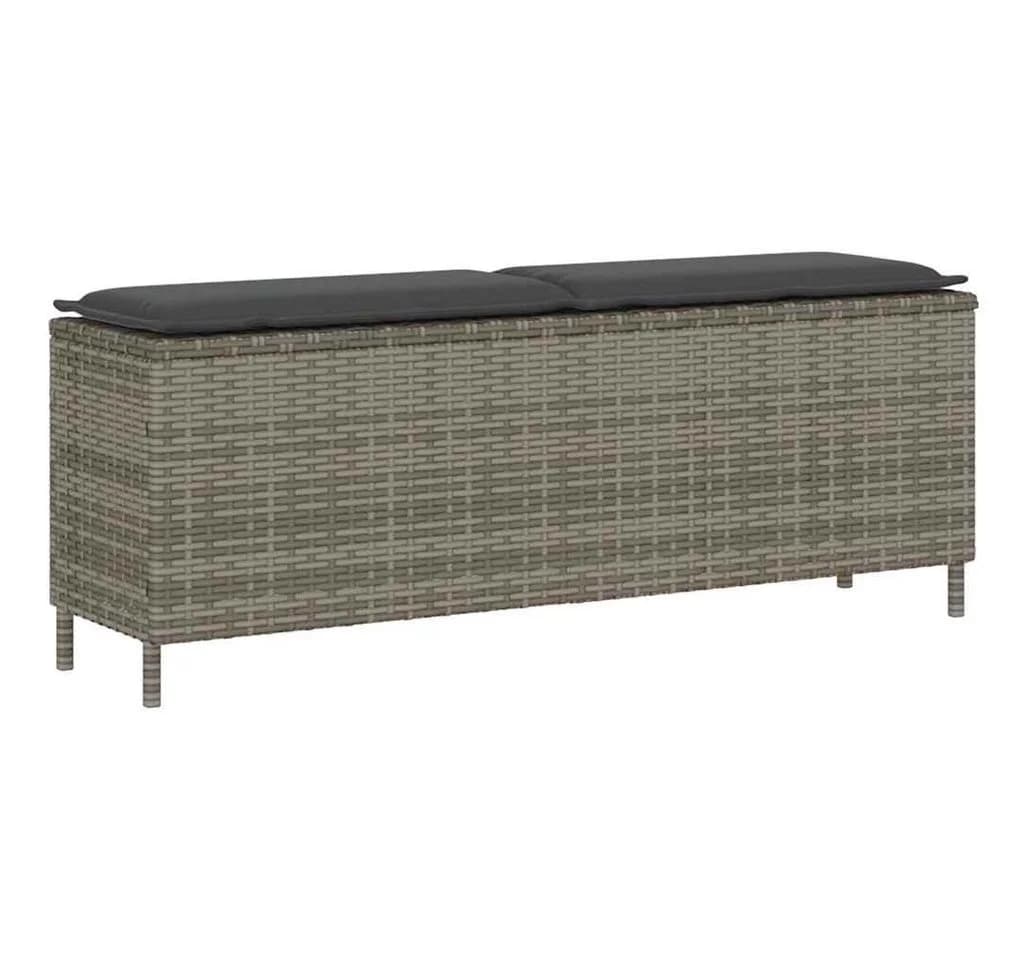vidaXL Gartenbank mit Kissen Grau Poly Rattan - Bild 2