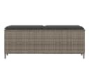 vidaXL Gartenbank mit Kissen Grau Poly Rattan Bild 4