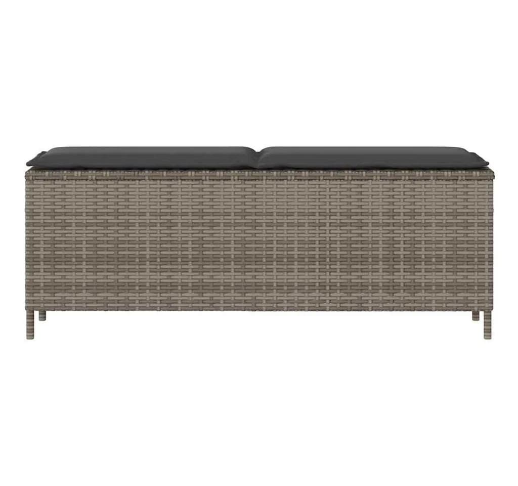 vidaXL Gartenbank mit Kissen Grau Poly Rattan - Bild 4