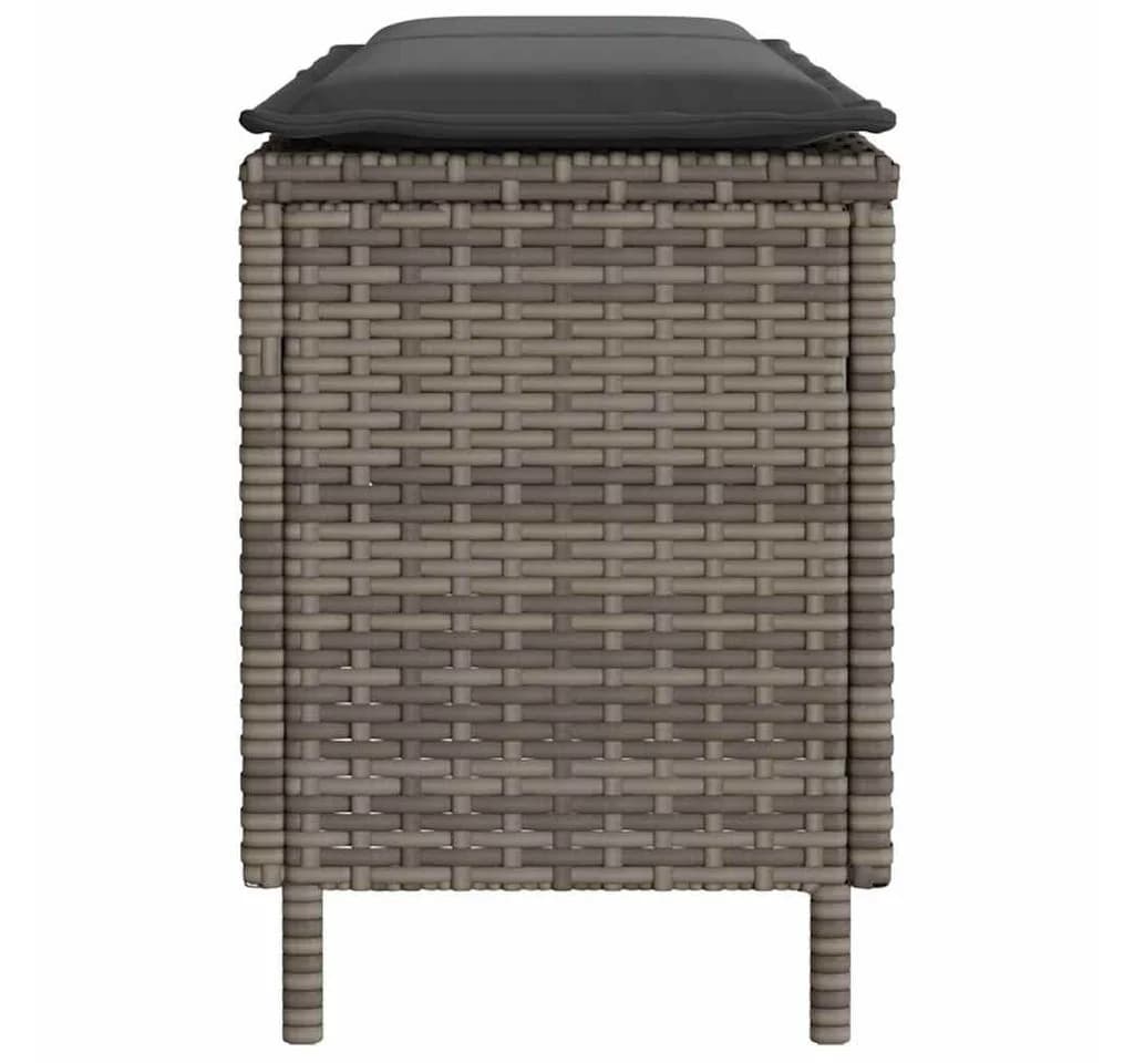vidaXL Gartenbank mit Kissen Grau Poly Rattan - Bild 5