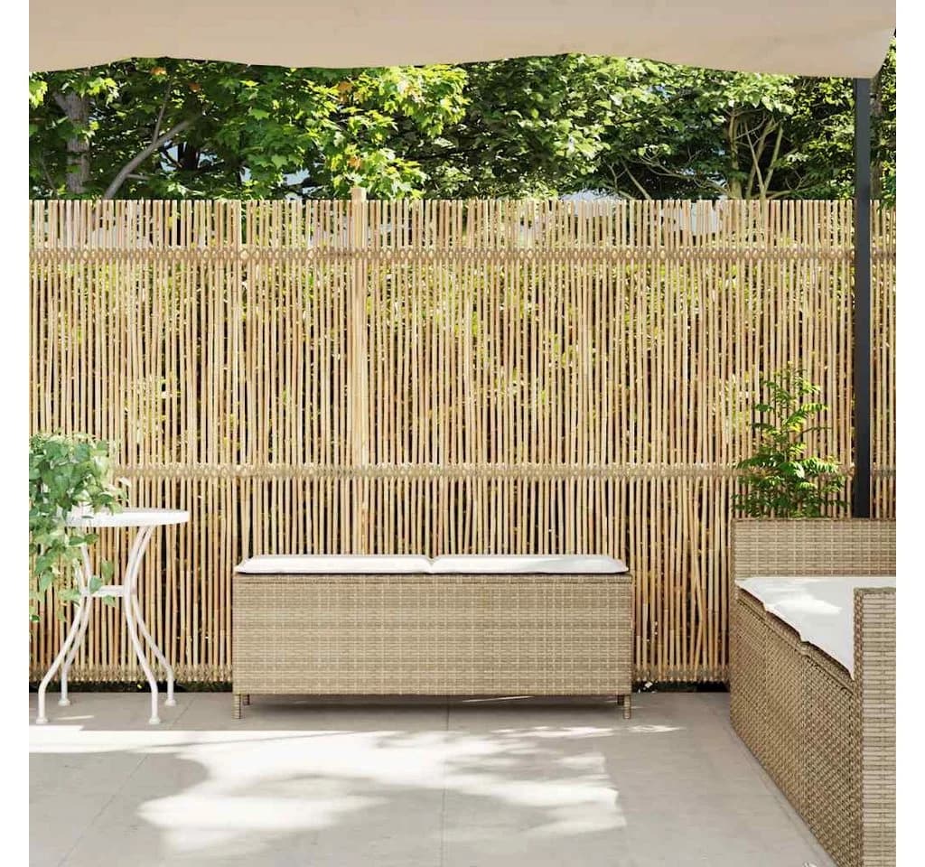 vidaXL Gartenbank mit Kissen Beige Poly Rattan - Bild 3