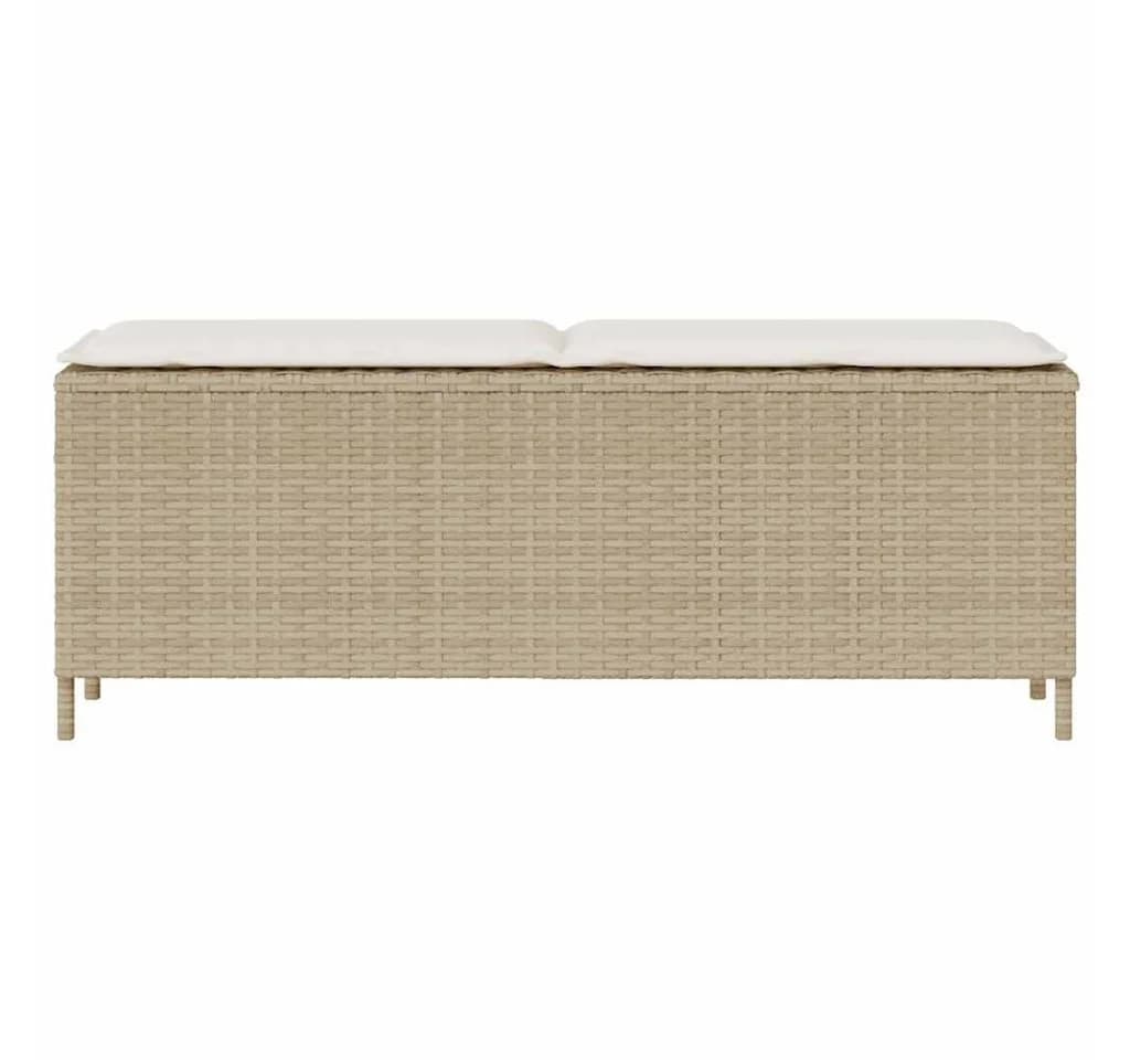 vidaXL Gartenbank mit Kissen Beige Poly Rattan - Bild 4