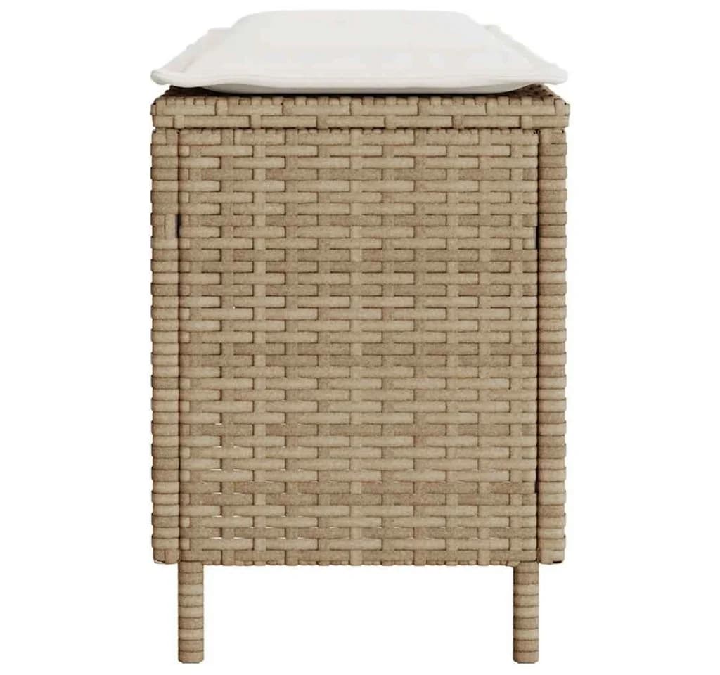 vidaXL Gartenbank mit Kissen Beige Poly Rattan - Bild 5