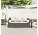 vidaXL Gartensofa 3-Sitzer Schwarz Poly Rattan mit Kissen Bild 3
