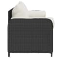 vidaXL Gartensofa 3-Sitzer Schwarz Poly Rattan mit Kissen Bild 5