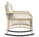 vidaXL Garten-Schaukelstuhl mit Kissen Beige Poly Rattan Bild 5