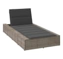 vidaXL Gartenliege Poly Rattan Grau mit verstellbarer Rückenlehne Bild 2