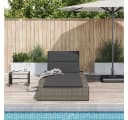 vidaXL Gartenliege Poly Rattan Grau mit verstellbarer Rückenlehne Bild 3