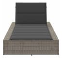 vidaXL Gartenliege Poly Rattan Grau mit verstellbarer Rückenlehne Bild 4