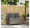 vidaXL Gartenbank mit Stauraum Grau Poly Rattan Bild 1