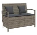 vidaXL Gartenbank mit Stauraum Grau Poly Rattan Bild 2