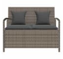 vidaXL Gartenbank mit Stauraum Grau Poly Rattan Bild 4