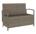 vidaXL Gartenbank mit Stauraum Grau Poly Rattan Bild 5