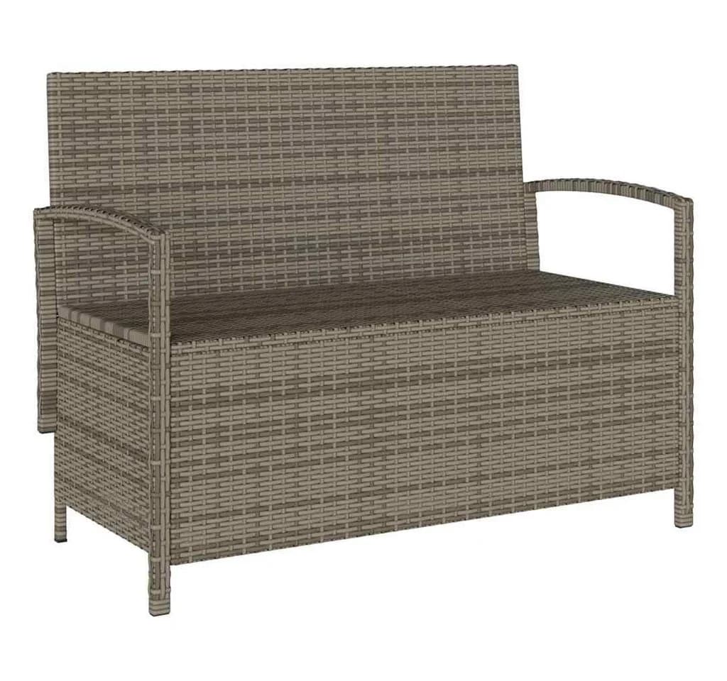 vidaXL Gartenbank mit Stauraum Grau Poly Rattan - Bild 5