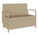 vidaXL Gartenbank mit Stauraum und Kissen Beige Poly Rattan Bild 5