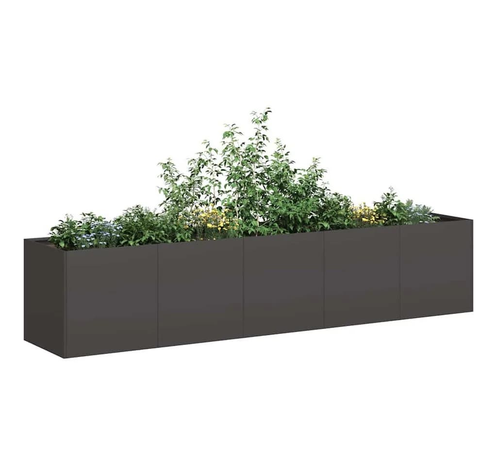 vidaXL Pflanzkübel Schwarz 200x40x40 cm Kaltgewalzter Stahl - Bild 2