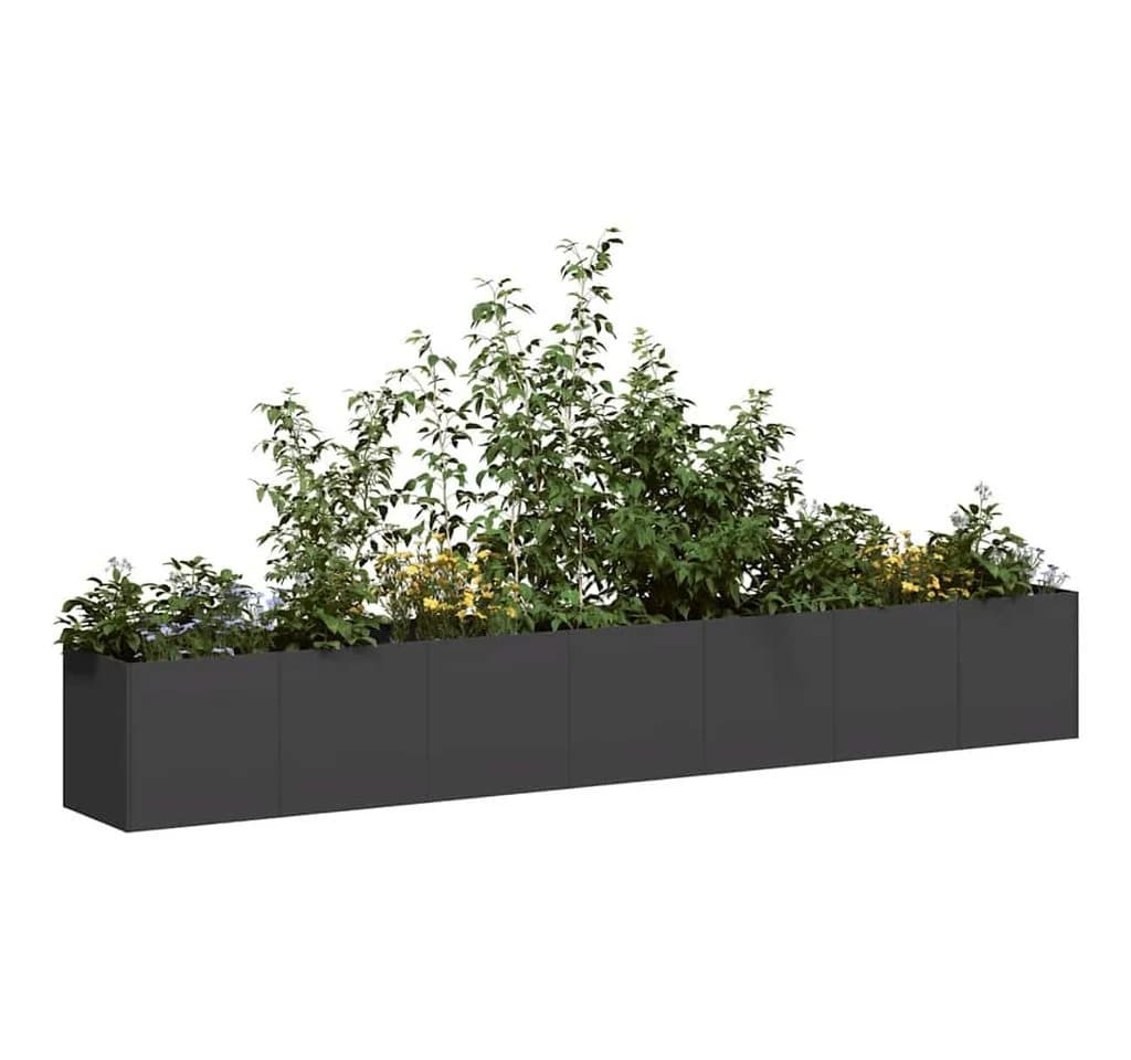 VIDAXL Pflanzkübel Schwarz 280x40x40 cm Kaltgewalzter Stahl - Bild 2