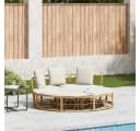 vidaXL Gartenliege Outdoor-Loungebett ohne Dach Poly Rattan Beige Bild 1
