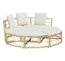 vidaXL Gartenliege Outdoor-Loungebett ohne Dach Poly Rattan Beige Bild 2