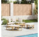 vidaXL Gartenliege Outdoor-Loungebett ohne Dach Poly Rattan Beige Bild 3